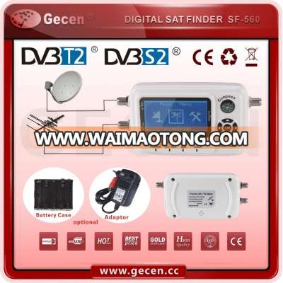 Gecen Digital satellite & terrestrial signal finder meter combo DVBS2+T2 meter Model SF-560